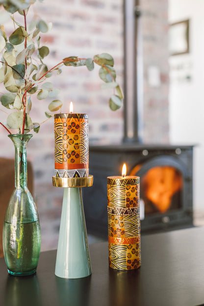 Hand Painted Pillar Candle - Animal Print