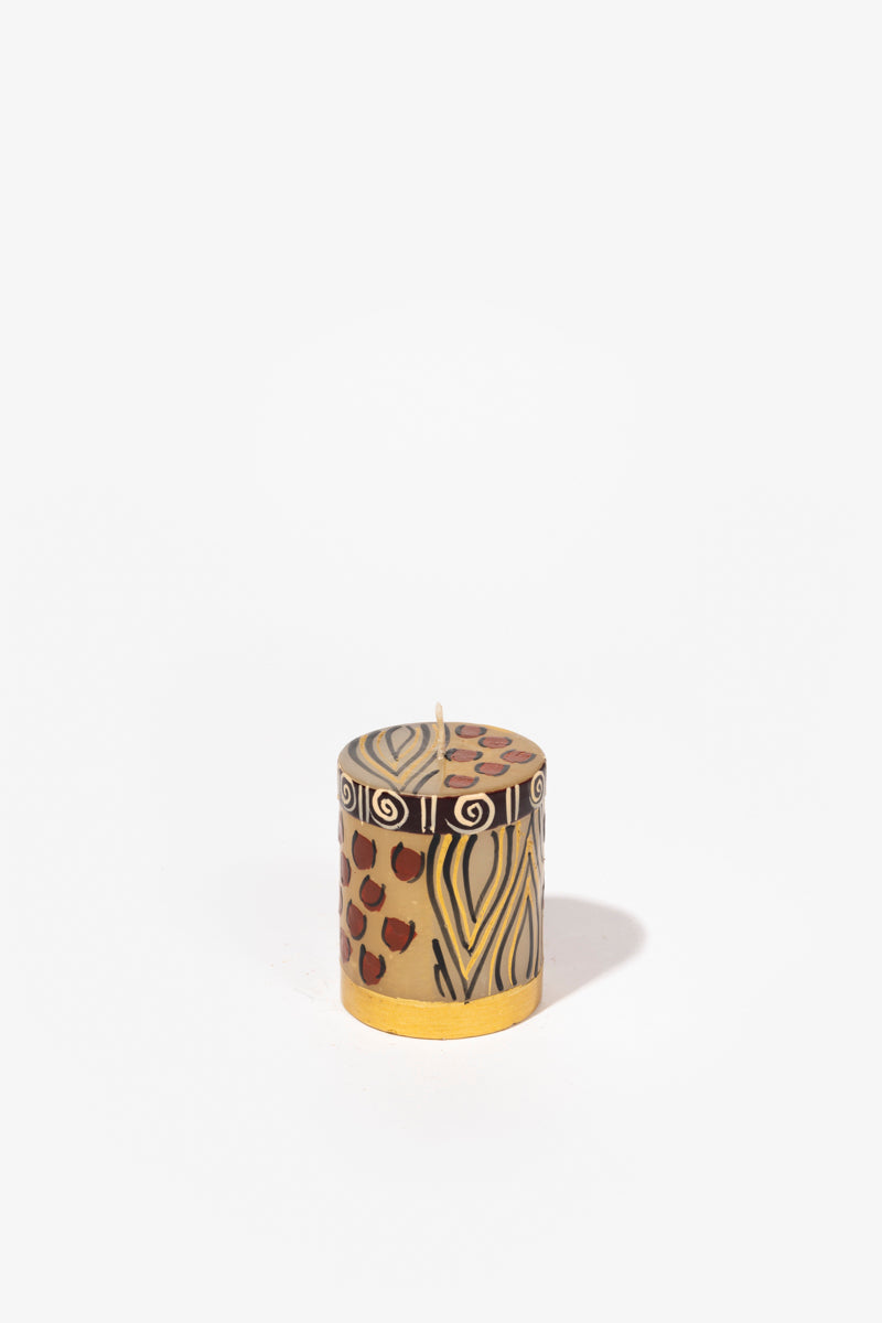 Hand Painted Pillar Candle - Animal Print
