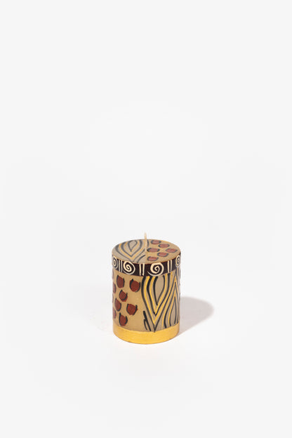 Hand Painted Pillar Candle - Animal Print