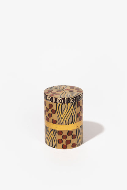 Hand Painted Pillar Candle - Animal Print