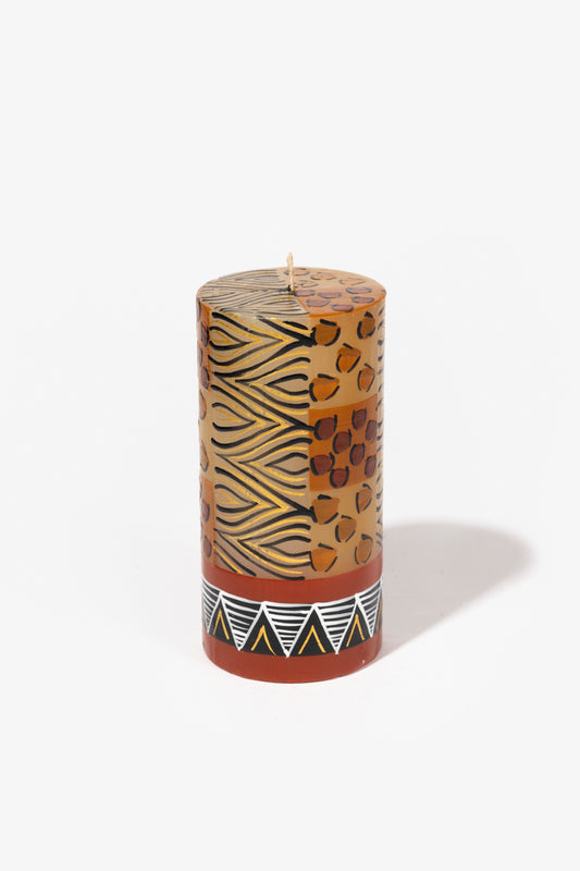 Hand Painted Pillar Candle - Animal Print