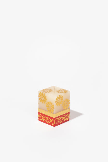 Hand Painted Cube Candle - Christmas