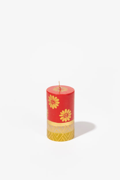 Hand Painted Pillar Candle - Christmas