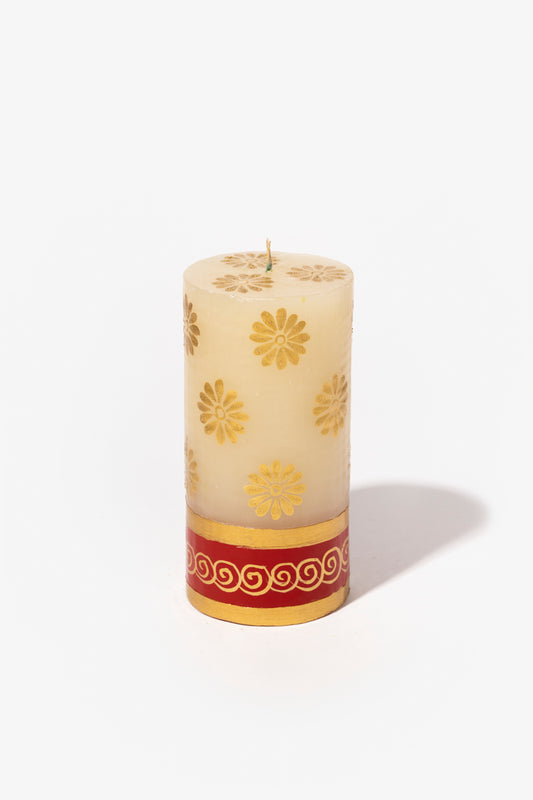Hand Painted Pillar Candle - Christmas