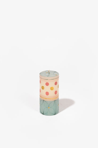 Hand Painted Pillar Candle - Cotton Candy