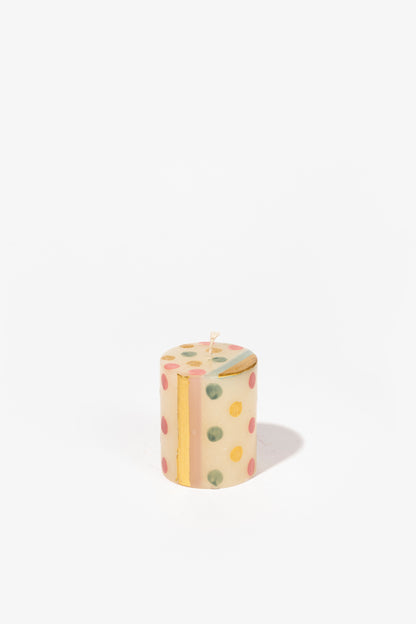 Hand Painted Pillar Candle - Cotton Candy