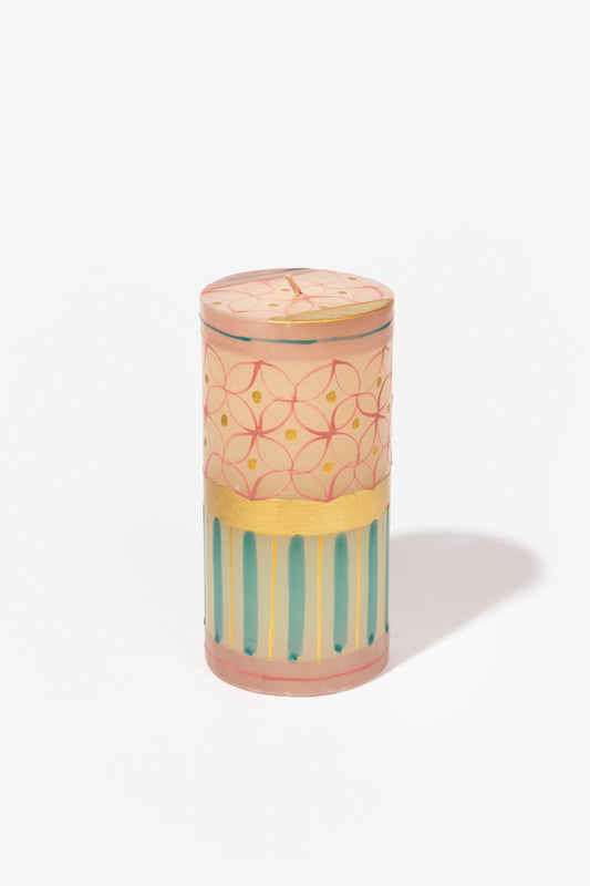 Hand Painted Pillar Candle - Cotton Candy