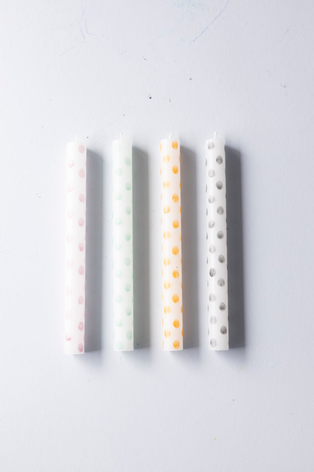 Hand Painted Dinner Candle Pair - Fun Dots