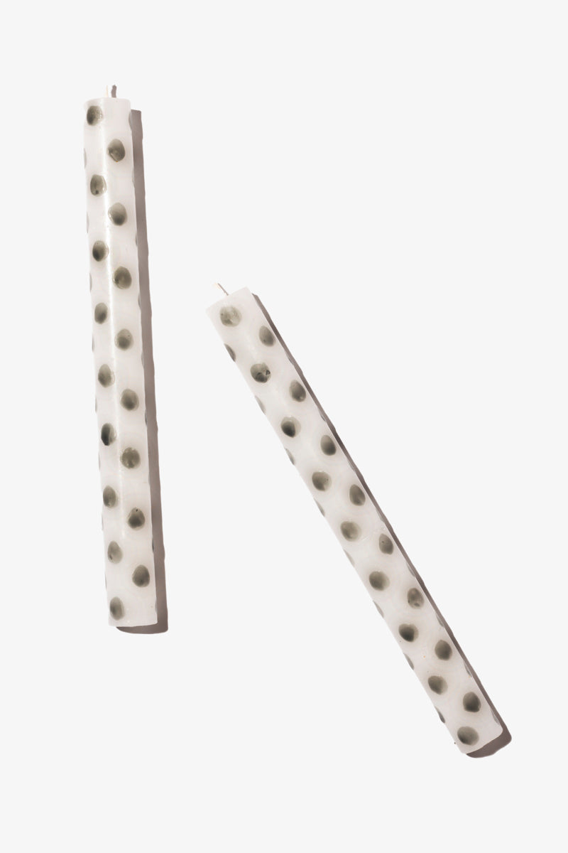 Hand Painted Dinner Candle Pair - Fun Dots