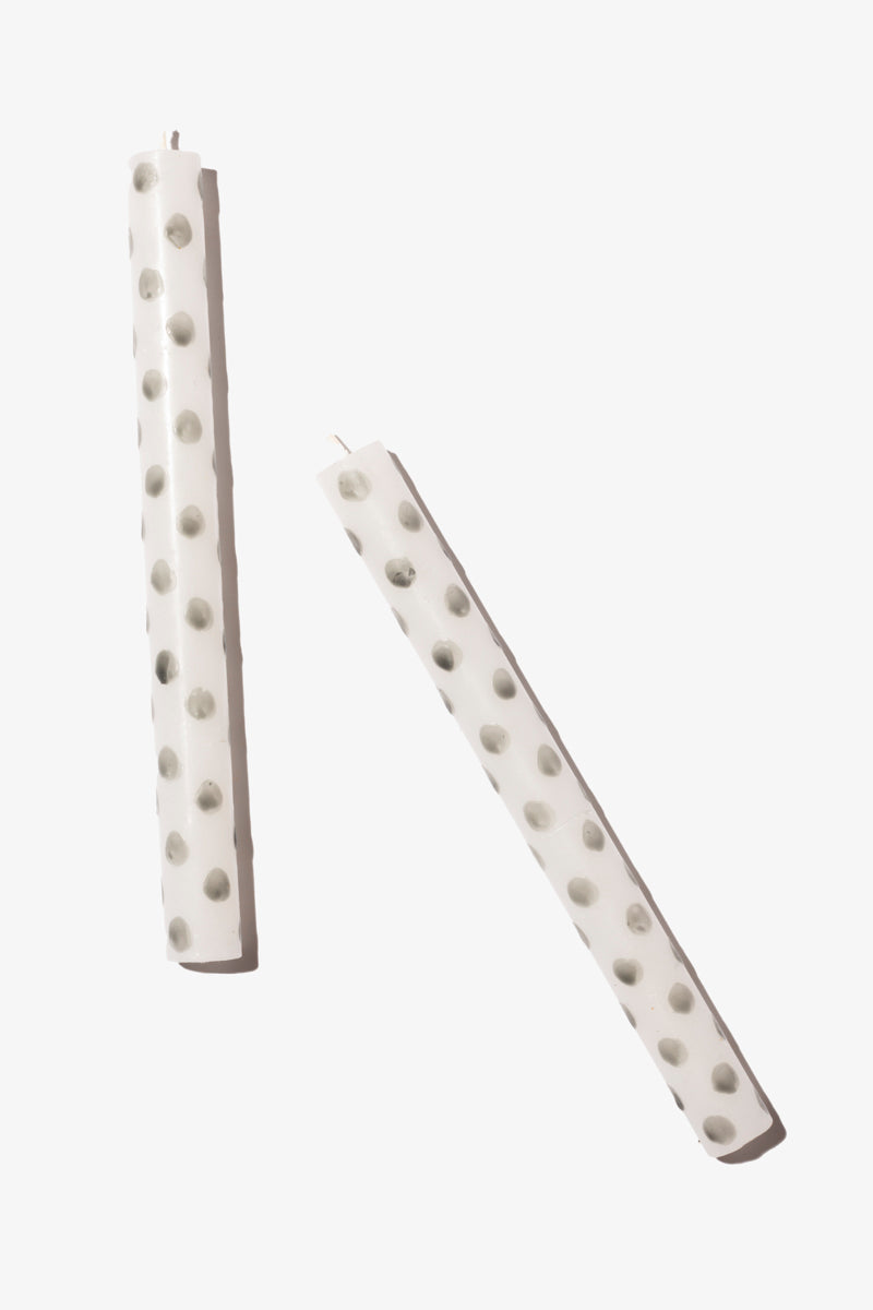 Hand Painted Dinner Candle Pair - Fun Dots