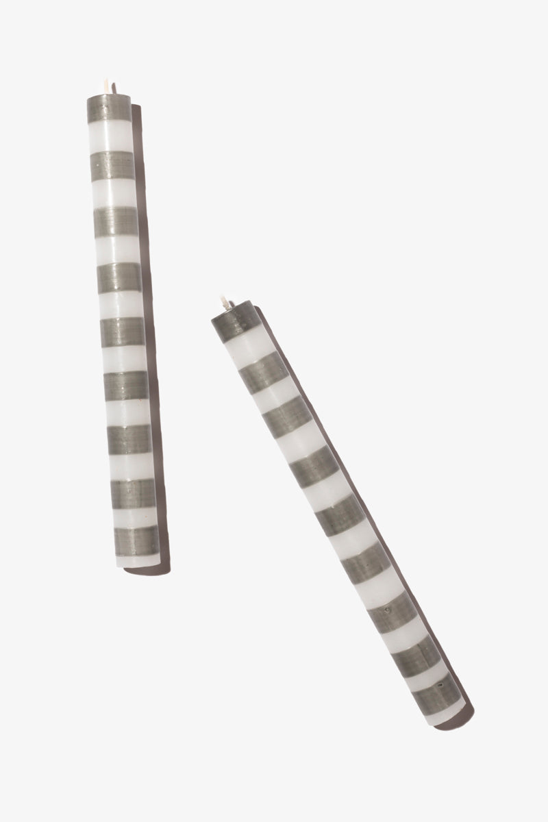 Hand Painted Dinner Candle Pair - Fun Stripes