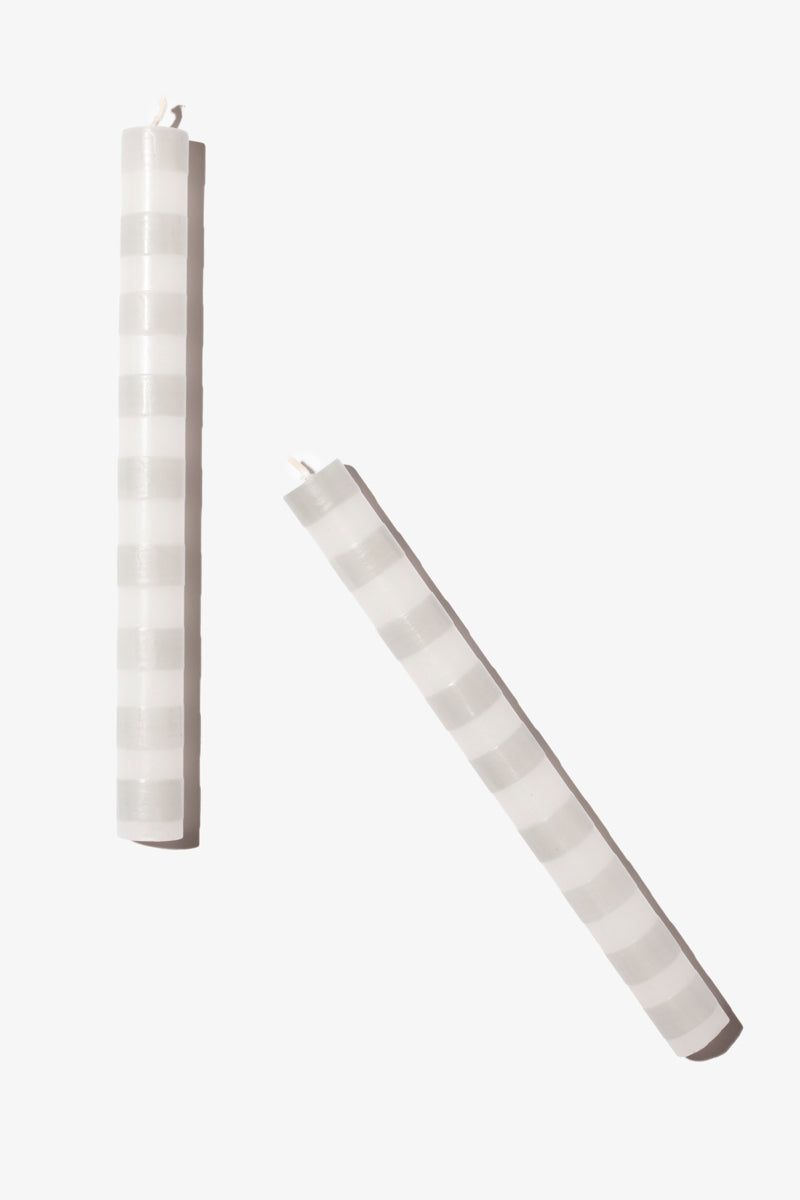 Hand Painted Dinner Candle Pair - Fun Stripes