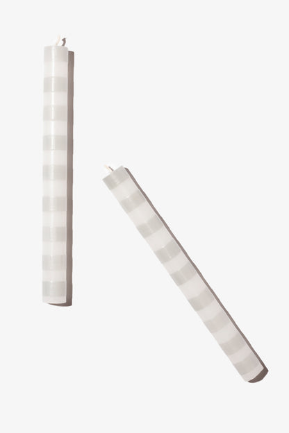 Hand Painted Dinner Candle Pair - Fun Stripes