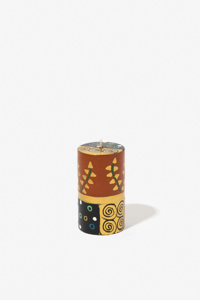 Hand Painted Pillar Candle - Ukukhanya Earth