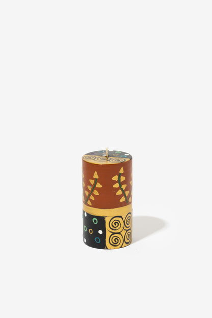 Hand Painted Pillar Candle - Ukukhanya Earth