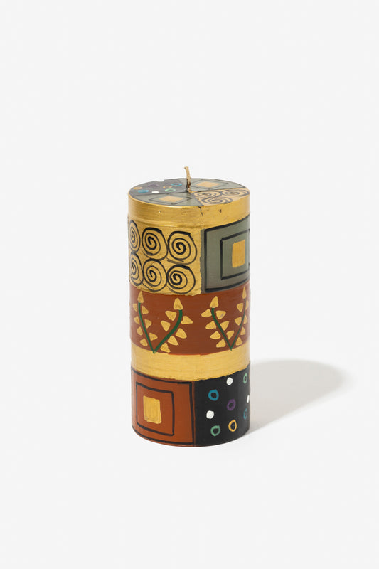 Hand Painted Pillar Candle - Ukukhanya Earth