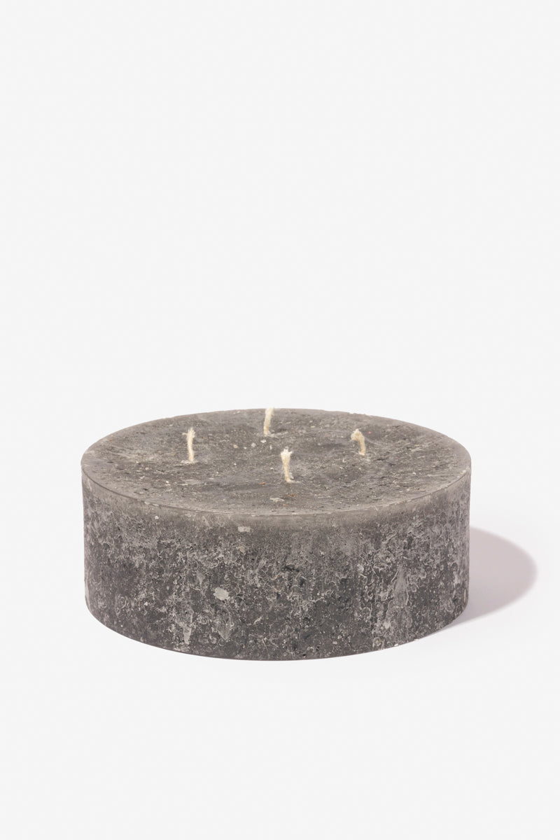 Plain Frost Pillar Candle - Charcoal