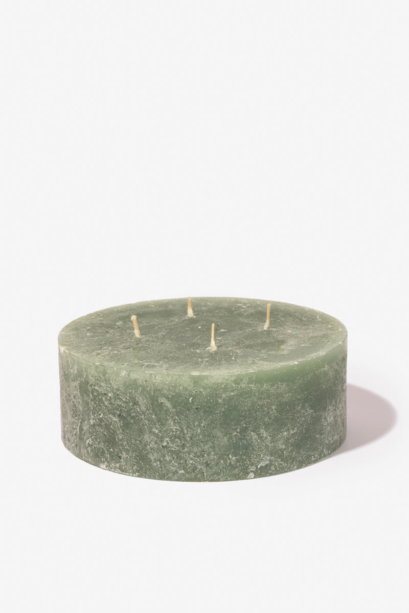 Plain Frost Pillar Candle - Sage