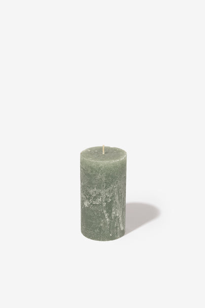 Plain Frost Pillar Candle - Sage