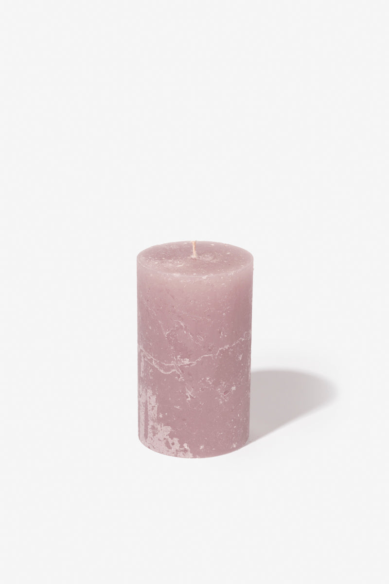 Plain Frost Pillar Candle - Dusty Pink