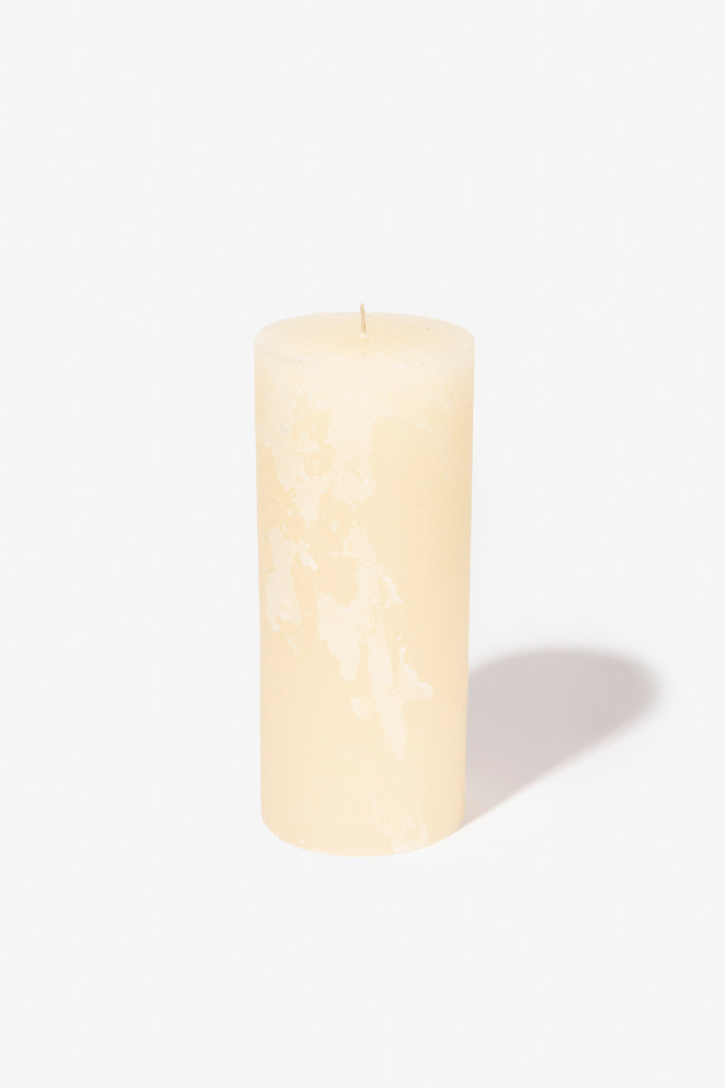 Plain Frost Pillar Candle - Cream
