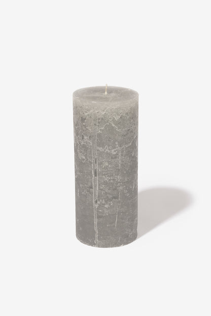Plain Frost Pillar Candle - Grey