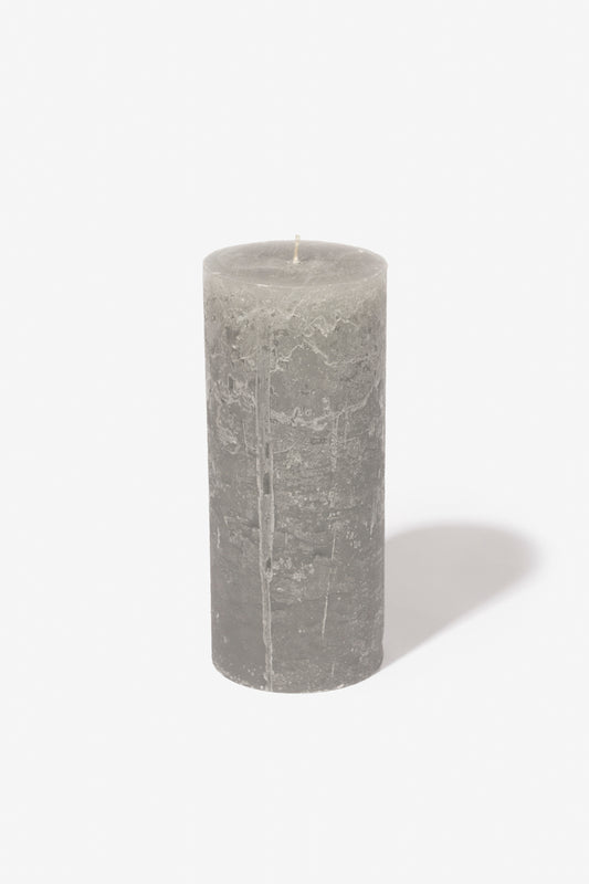Plain Frost Pillar Candle - Grey