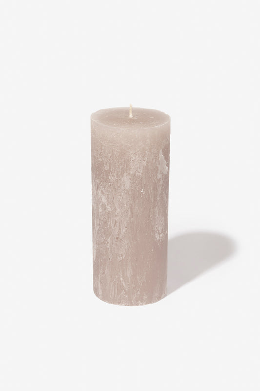 Plain Frost Pillar Candle - Mushroom