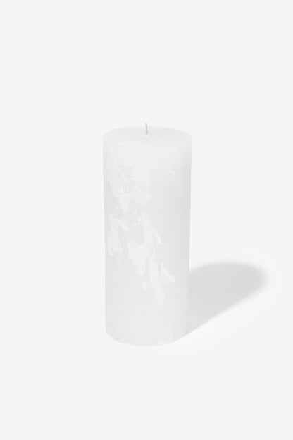 Plain Frost Pillar Candle - White