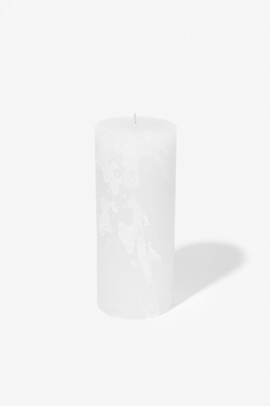 Plain Frost Pillar Candle - White