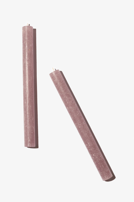 Plain Frost Dinner Candle - Dusty Pink