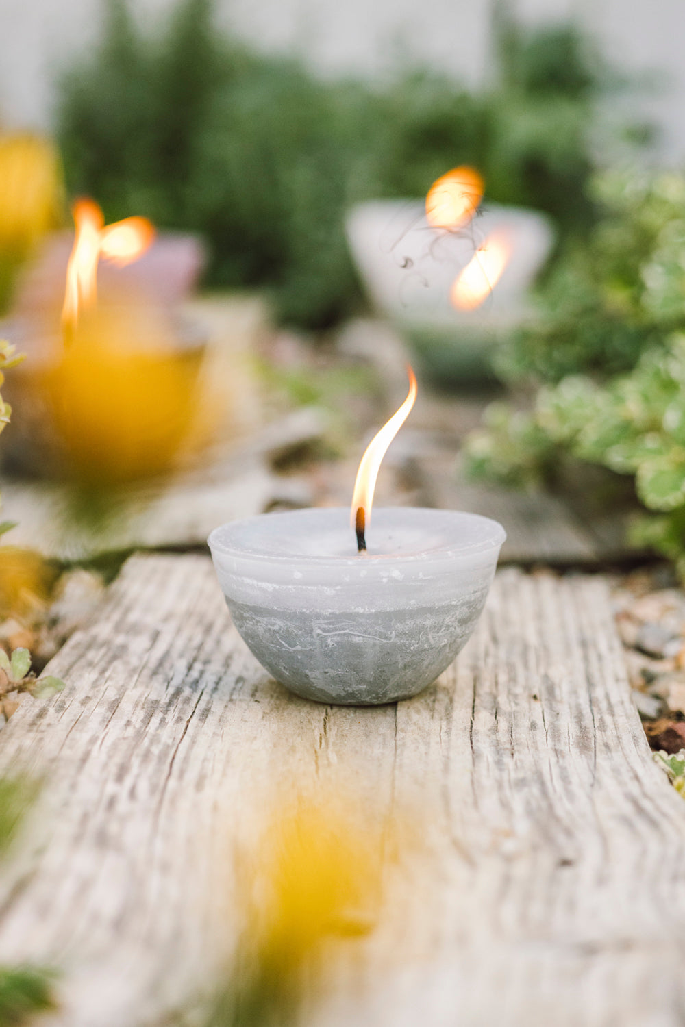 Plain Frost Outdoor Candle Bowl - Grey