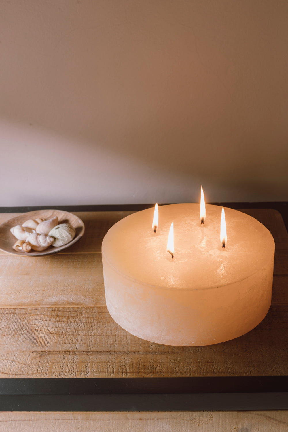 Plain Frost Pillar Candle - White